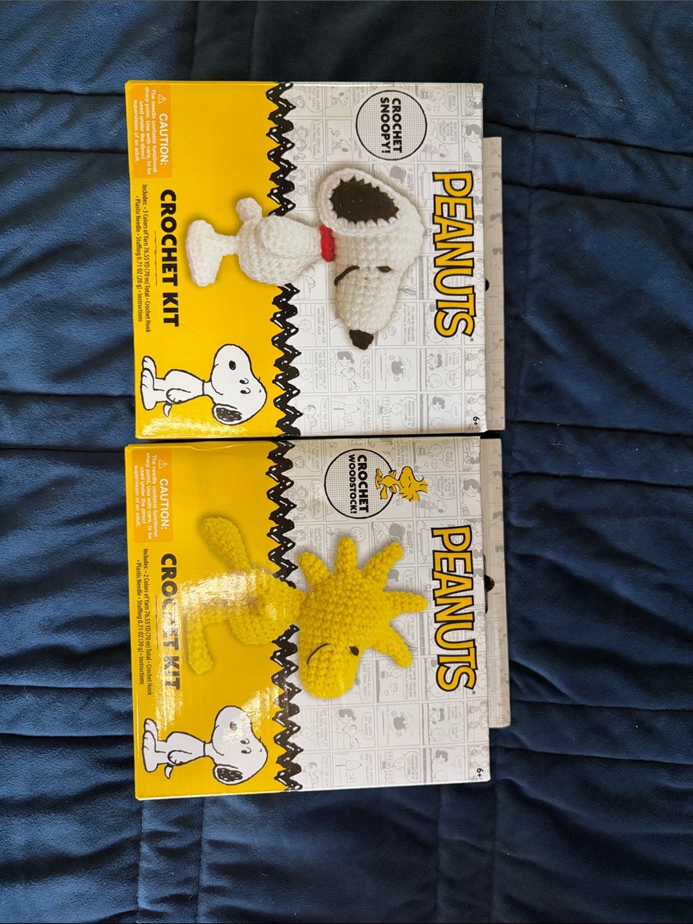 Peanuts Crochet Kit Plush Toys – White Snoopy & Yellow Woodstock